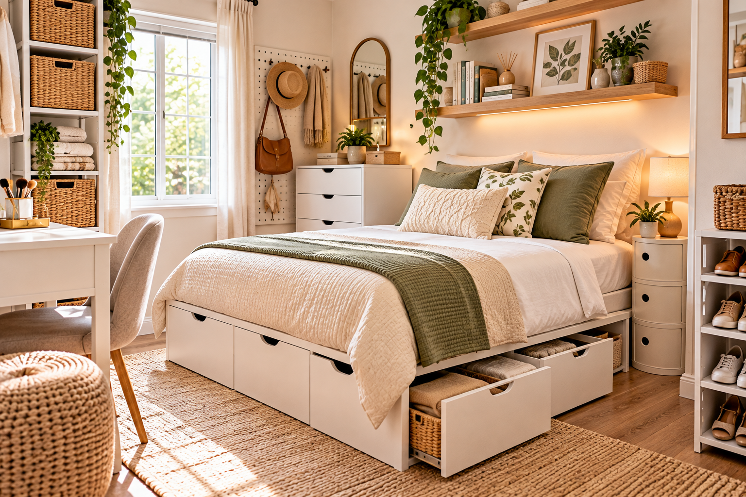 How to Organize a Small Bedroom With No Closet